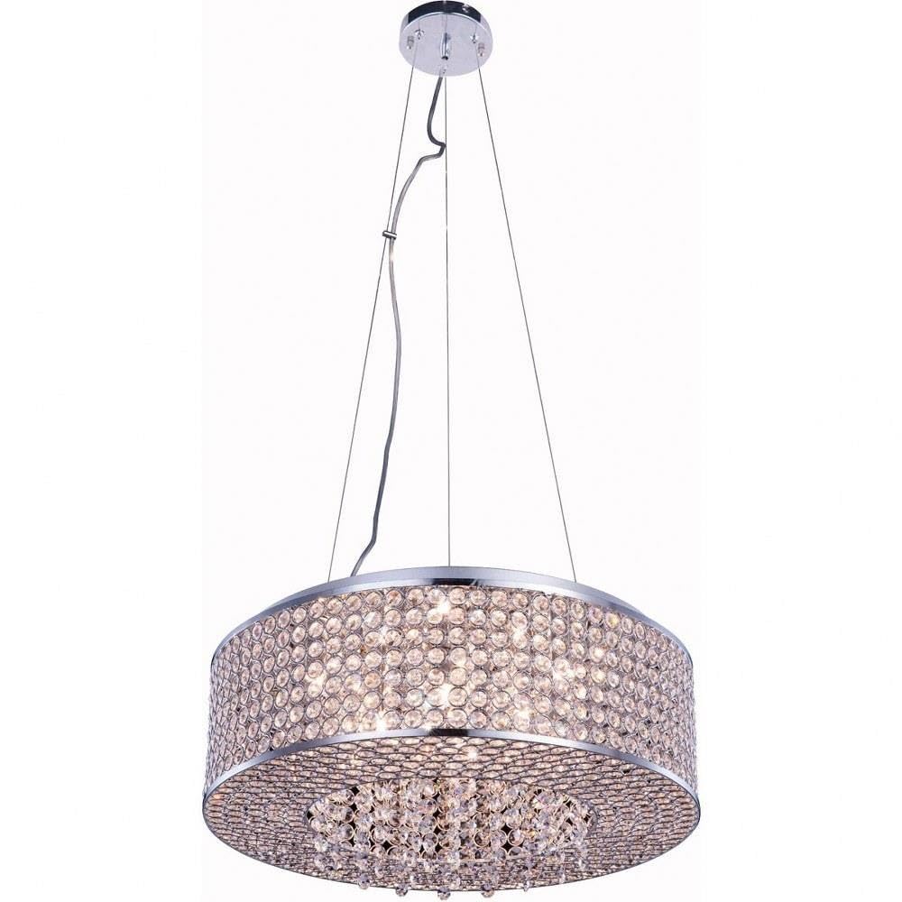 Elegant Lighting Amelie Eight Light Pendant V2914D20C/RC Silver Finish