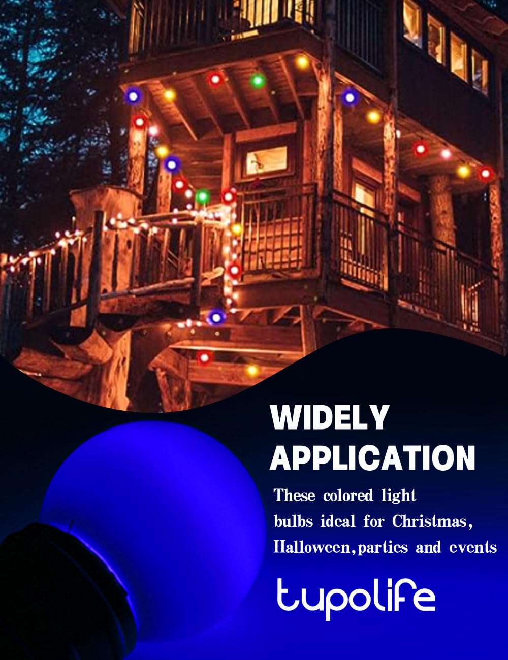 Tupolife Dc 12 Volt Light Bulb  Low Voltage Led Bulbs  Blue 1W G14 G45 Mini Globe E26 Colored Night Lights  10W Equivalent For Christmas Halloween Holiday String Fairy Mood Lights Decor  5 Pack