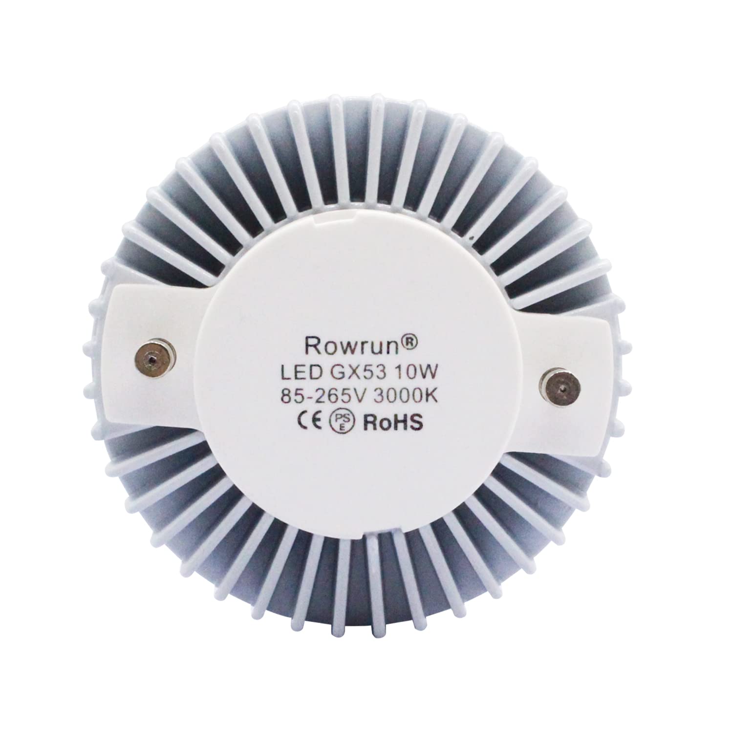 Rowrun Led Gx53 Bulb 8W Soft White Bulb For Replacement Of Traditional Halogen Gx53 Lamp Cabinet, Showcase, Exhibition, Shop Showroom Lighting Non-Dimmable Pack Of 2