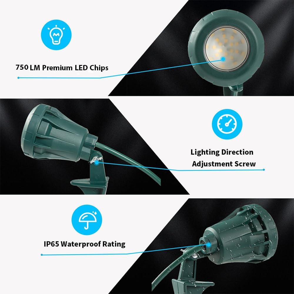 Aizzkry Outdoor Led Spotlights With Rgb 4 Multicolor Lenses, Ip67 Waterproof, 120V Spotlight For Yard, Flag, Landscape Decor, 6F