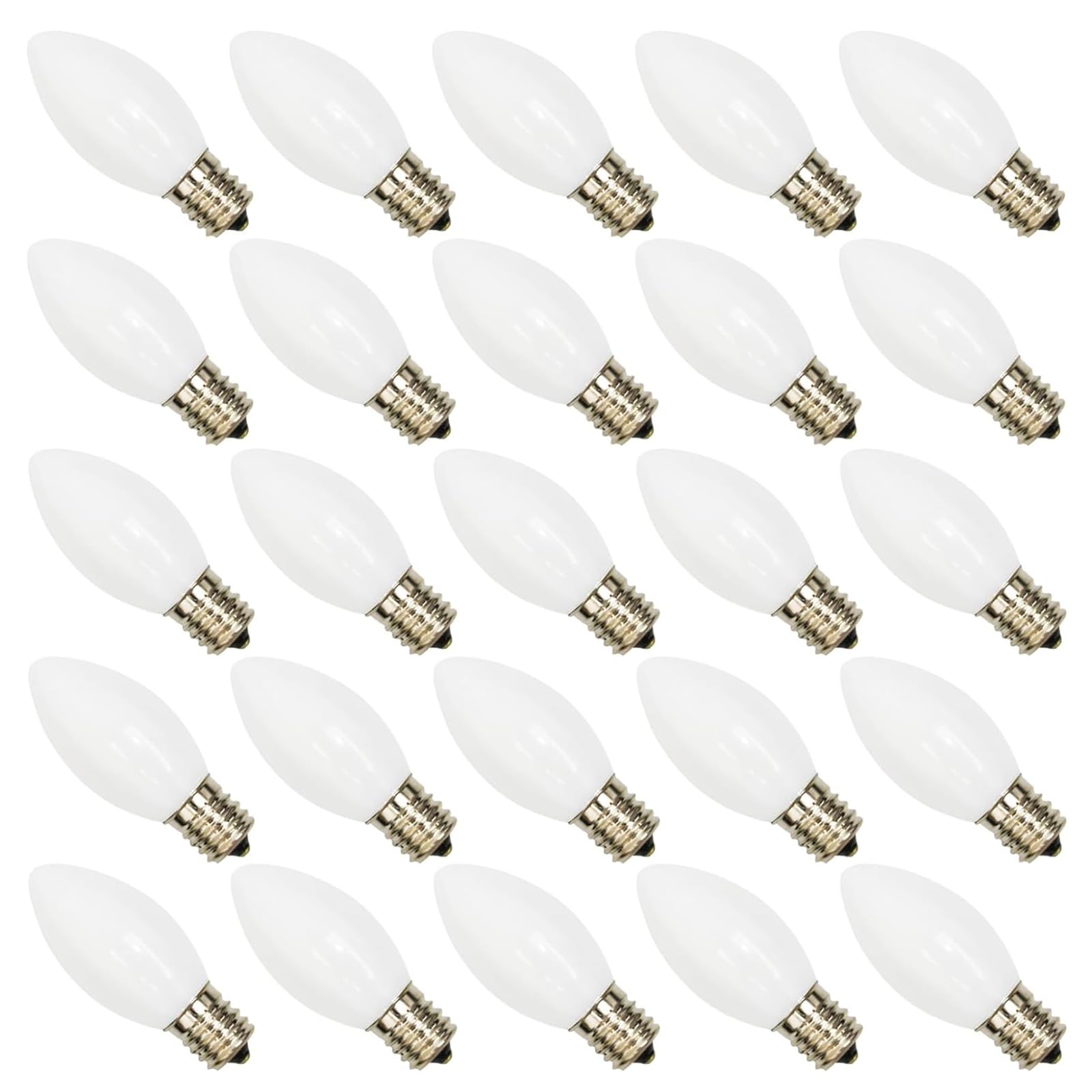 Goothy 25 Pack C9 Led White Christmas Light Bulbs, C9 Warm White Christmas String Lights Replacement Bulbs Ul Listed For Outdoor