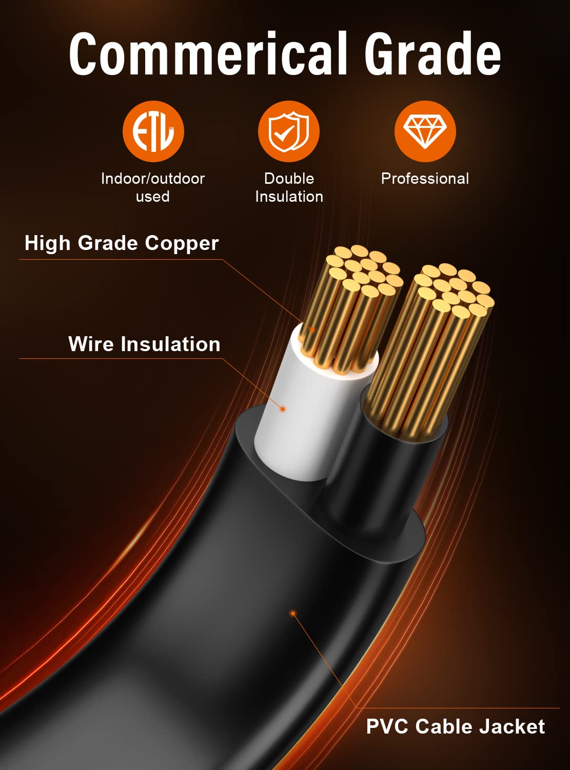 Gpatio Outdoor String Lights, 60Ft(50+10) Waterproof Patio Lights With 32 Dimmable Hanging Lights Globe St38 Bulbs, 2700K Shatte