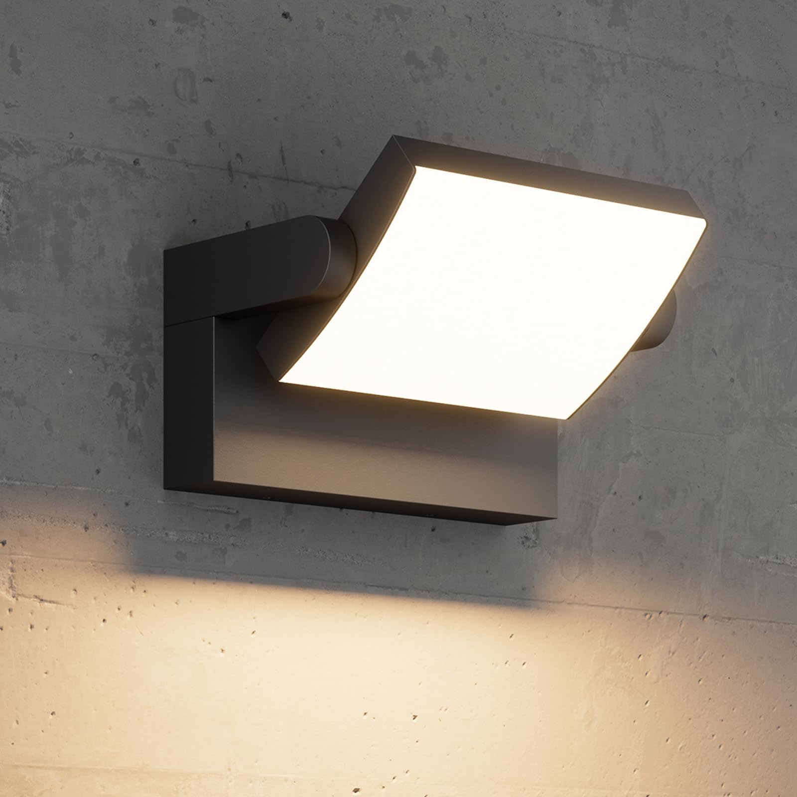 lundwa Modern Outdoor Lights  40W Black LED Exterior Light Fixture  3000K Outdoor Wall Sconce  IP65 Waterproof Porch Lights for House