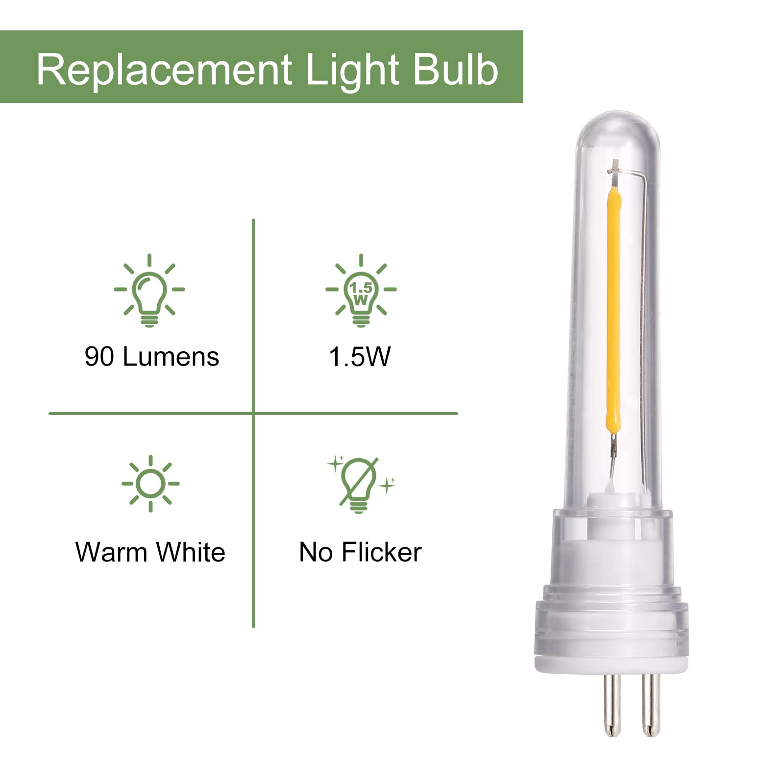 DGE S14 Replacement LED Bulb - 2 Pack, 1.5 Watt, Shatter-Proof, Waterproof IP65, Plastic, Ideal for String Lights