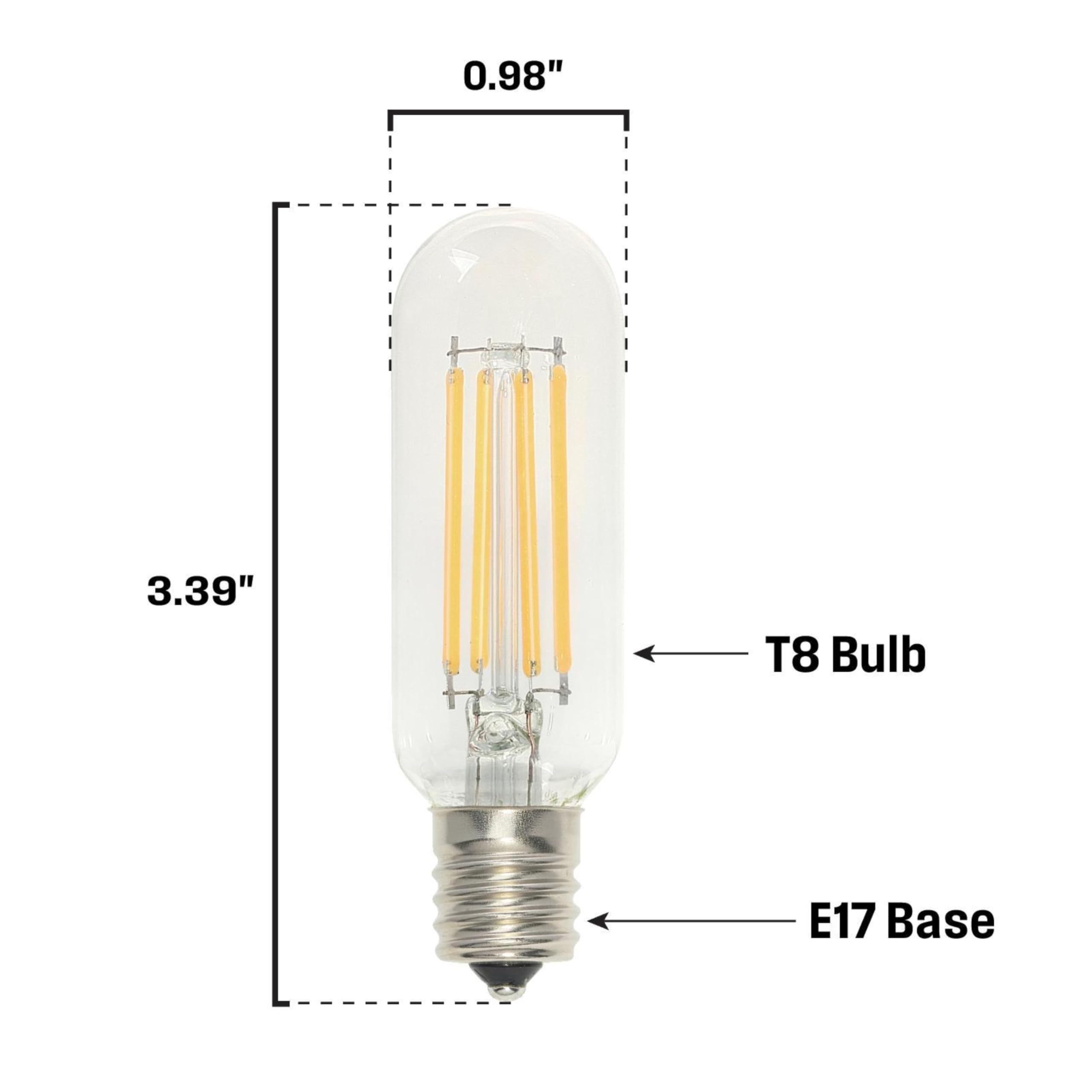 Westinghouse Lighting 5336000 5 Watt (60 Watt Equivalent) T8 Dimmable Clear Filament Led Light Bulb, Intermediate Base