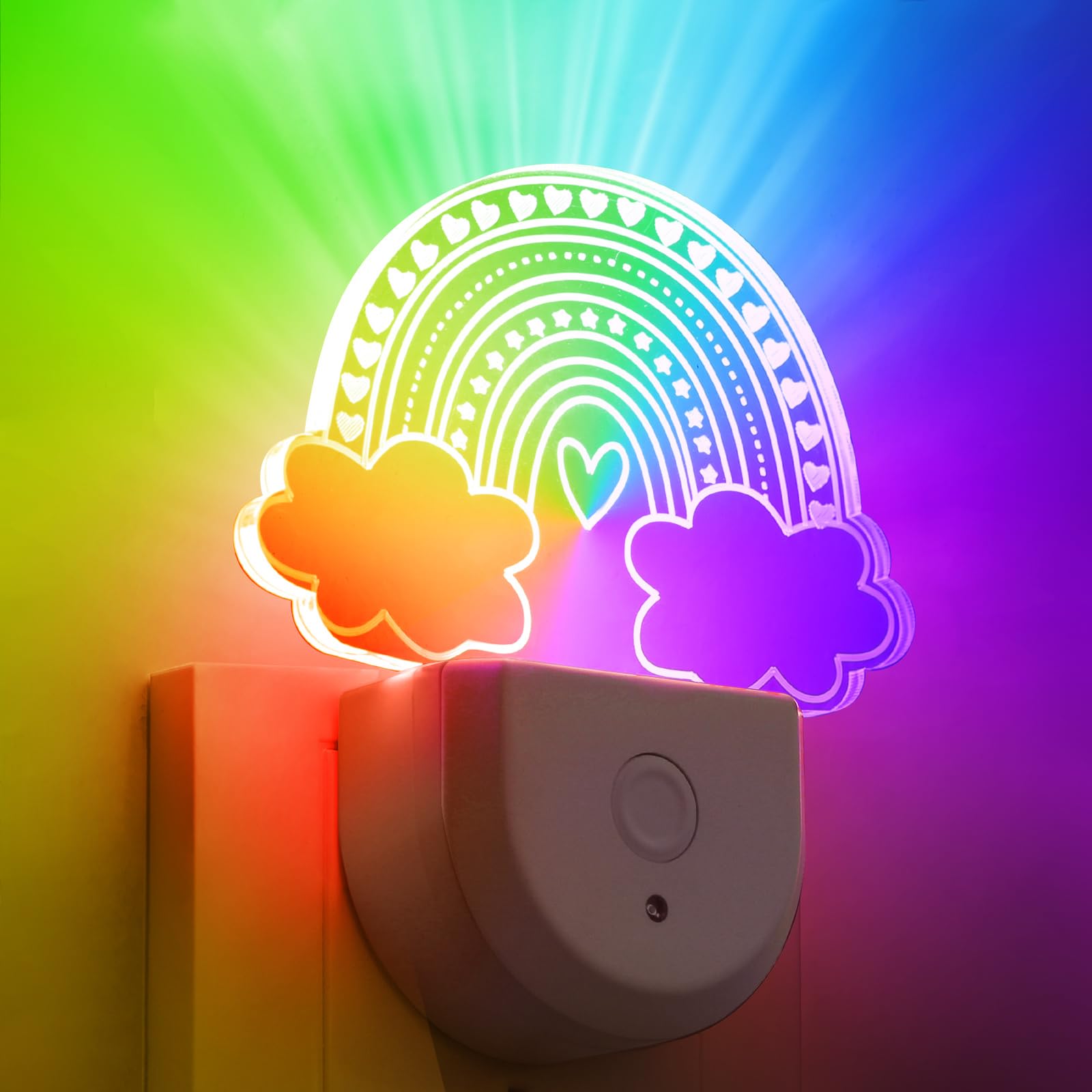 Rossesay 2 Pcs Night Light for Kids Night Light Plug into Wall Fairy LED Light Dusk to Dawn 6 RGB Cloros Change for Children Gir