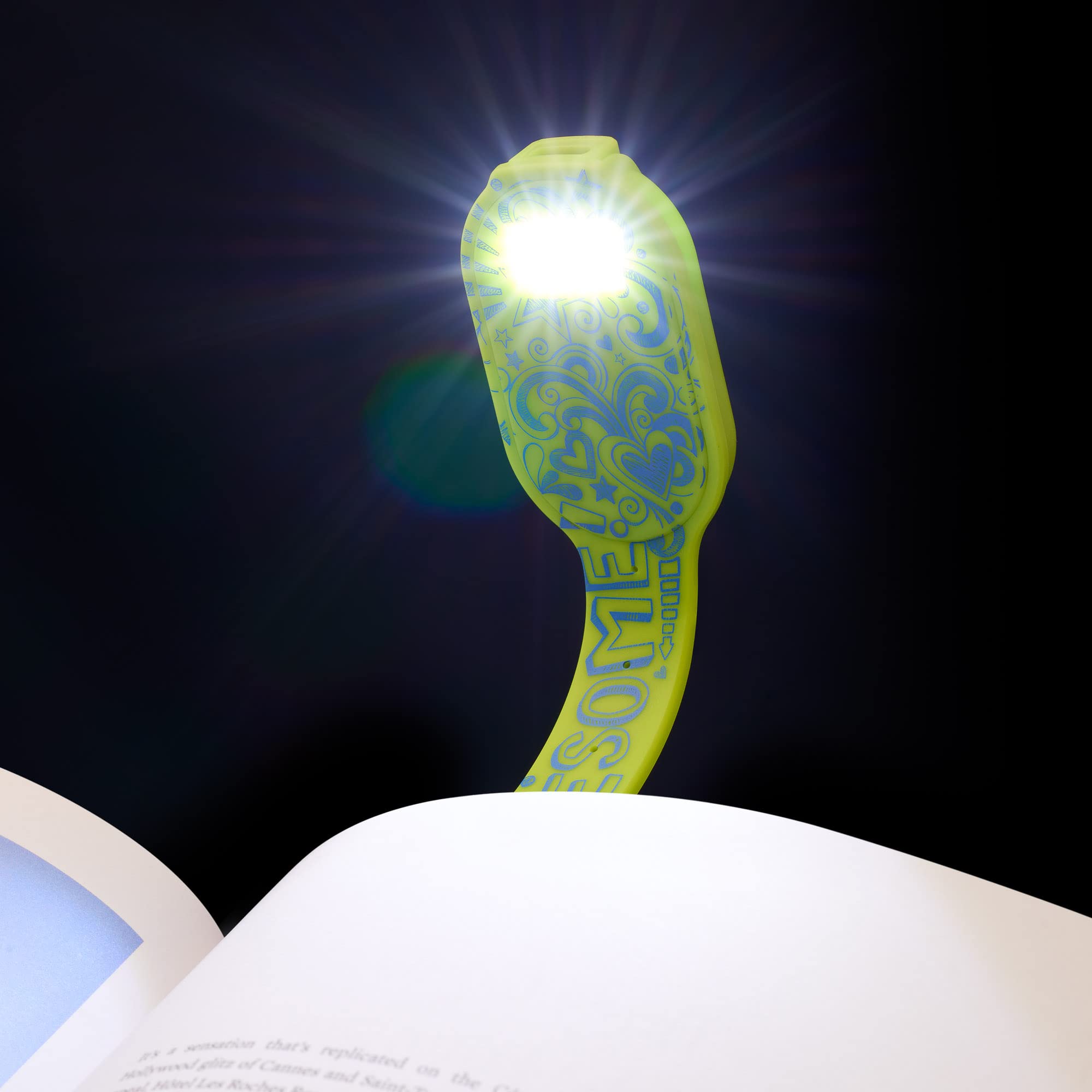 Gifts for Readers & Writers Flexilight Rechargeable Reading Light | LED Clip On Lamp | USB Rechargeable | 2 in 1 Bookmark | Awesome Color