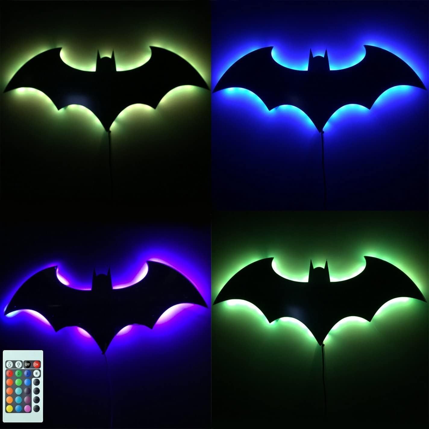 Aklope Superhero Led Lamp Decor Night Light With 16 Colors Remote Control Custom Natural Wall Sconce Acrylic Engraved Kids Room