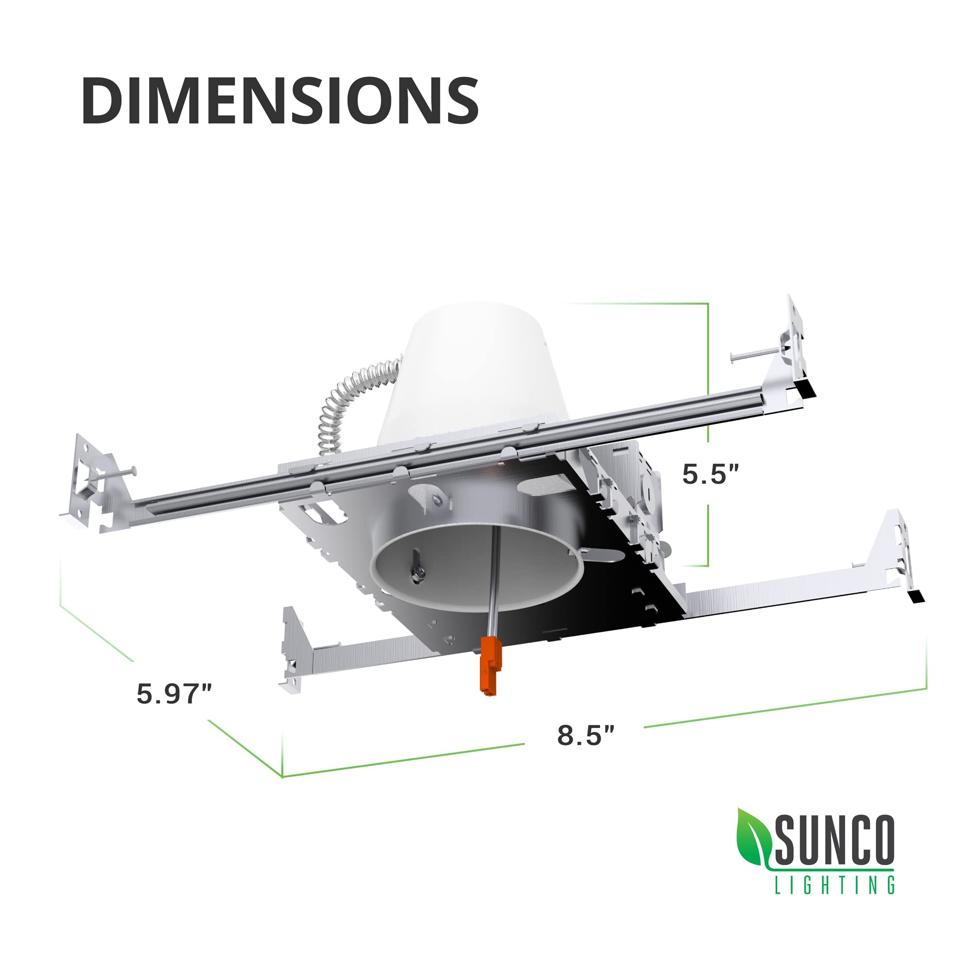 Sunco 24 Pack 4 Inch Recessed Lighting Housing Can Light New Construction Air Tight Steel Ceiling Can 120-277V Hard Wired Tp24 Connector Easy Install Ic Rated, Ul Listed