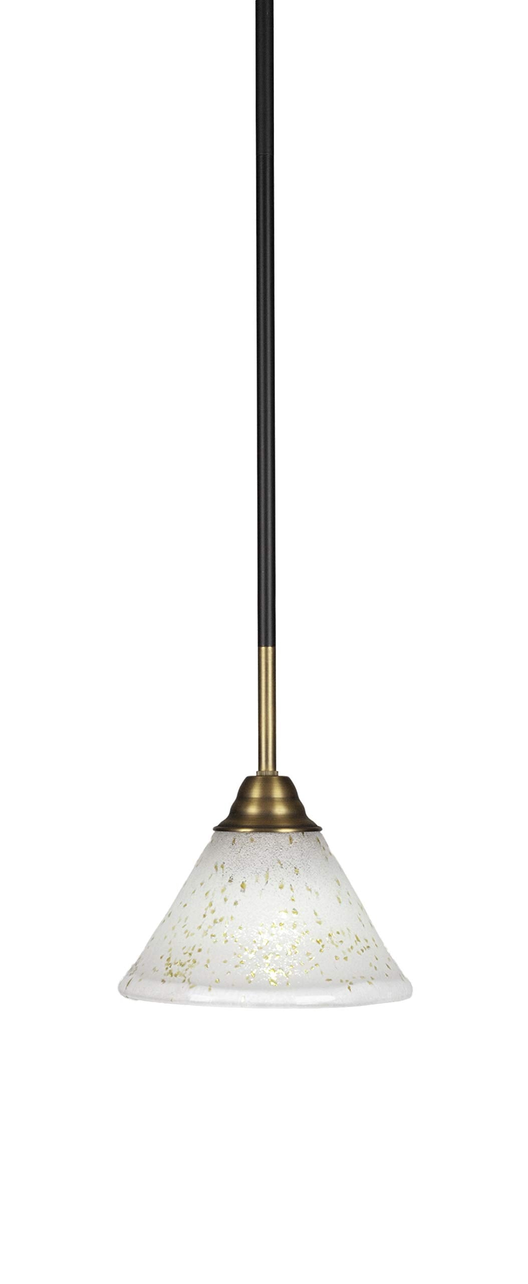 Toltec Lighting Paramount 1 Light Mini Pendant in Matte Black & Brass (3401-MBBR-7145)