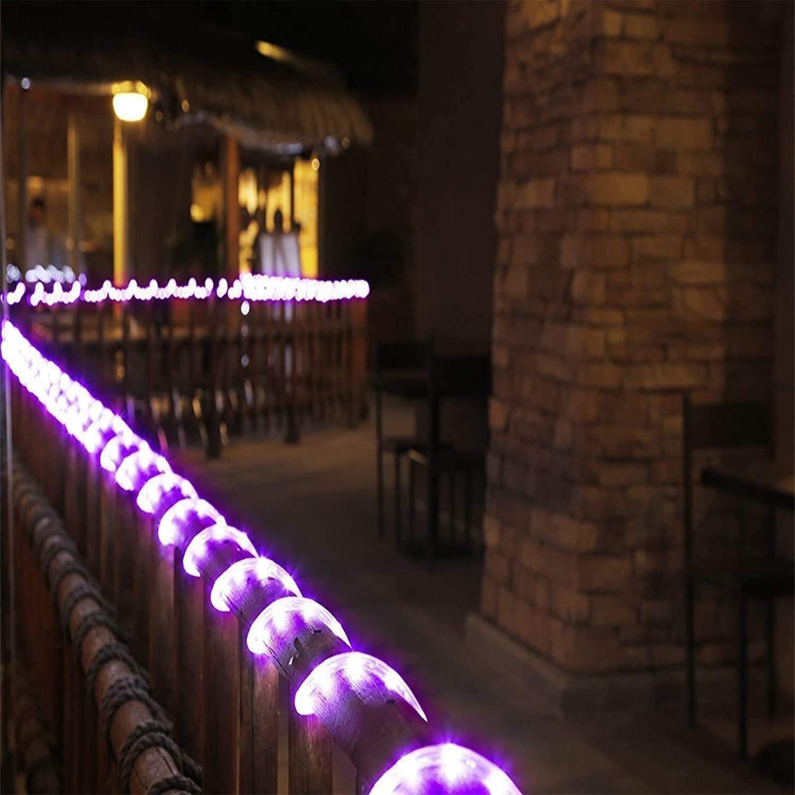 Jnaurb LED Rope Lights - 200ft Waterproof Flexible Tube Lights, 1440 LEDs, 8 Modes, Purple, for Outdoor and Indoor Decoration