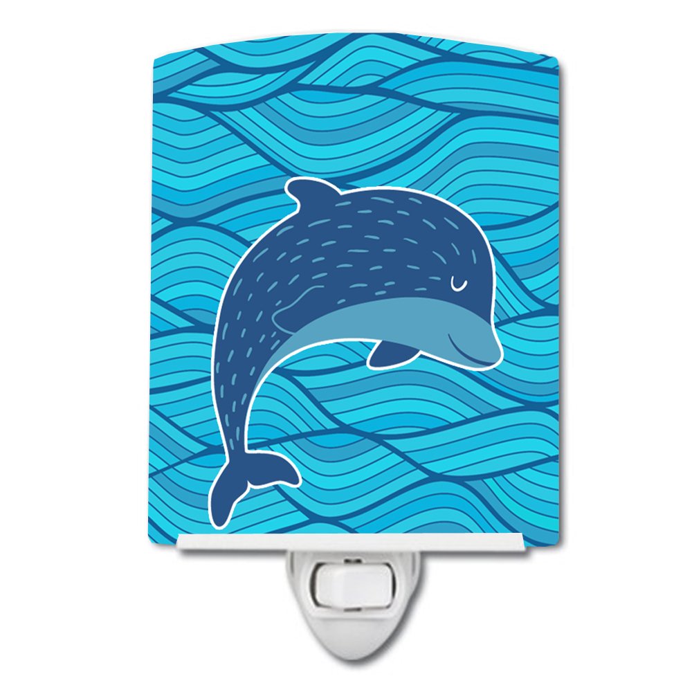 Carolines Treasures BB6781CNL Dolphin Ceramic Night Light Compact, ULCertified, Ideal for Bedroom, Bathroom, Nursery, Hallway,