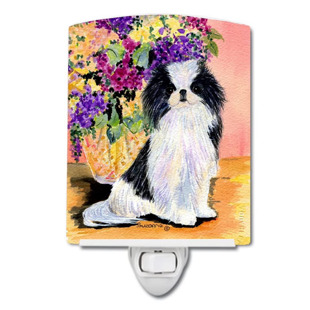 Caroline'S Treasures Ss8299Cnl Japanese Chin Ceramic Night Light Compact, Ul-Certified, Ideal For Bedroom, Bathroom, Nursery, Hallway, Kitchen, 6X4X3, Multicolor