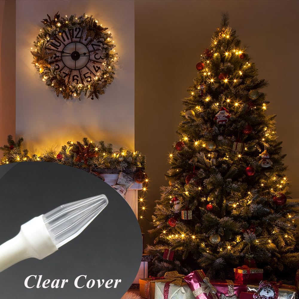 Solhice 2 Pack 20Ft Christmas Lights Battery Operated String Lights With Remote Control, 50 Leds Clear Mini Lights Warm White Xmas Tree Lights For Garland Indoor Outdoor Decor