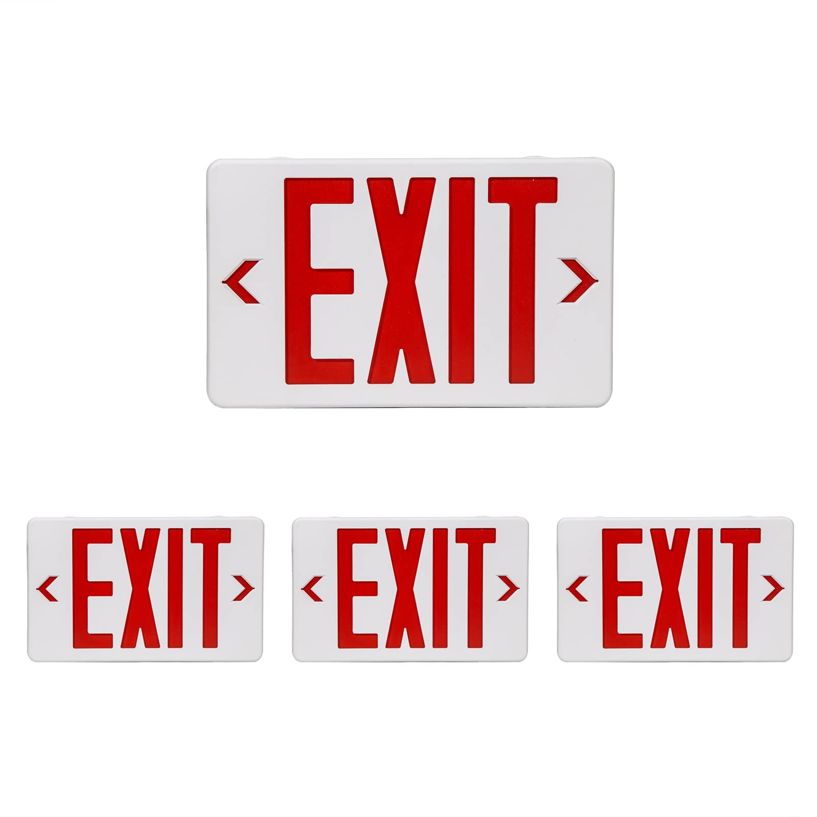 Cm Mzy Exit Sign With Emergency Lights Led Exit Sign Light With Battery Backup,Red Letter Commercial Emergency Exit Sign Lights,Ac 120-277V, Ul Certified, 4 Pcs