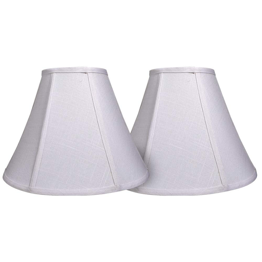 TOOTOO STAR Double White Lamp Shade Set of 2, Large Bell, 6x14x10 inch, Linen, Model 1222