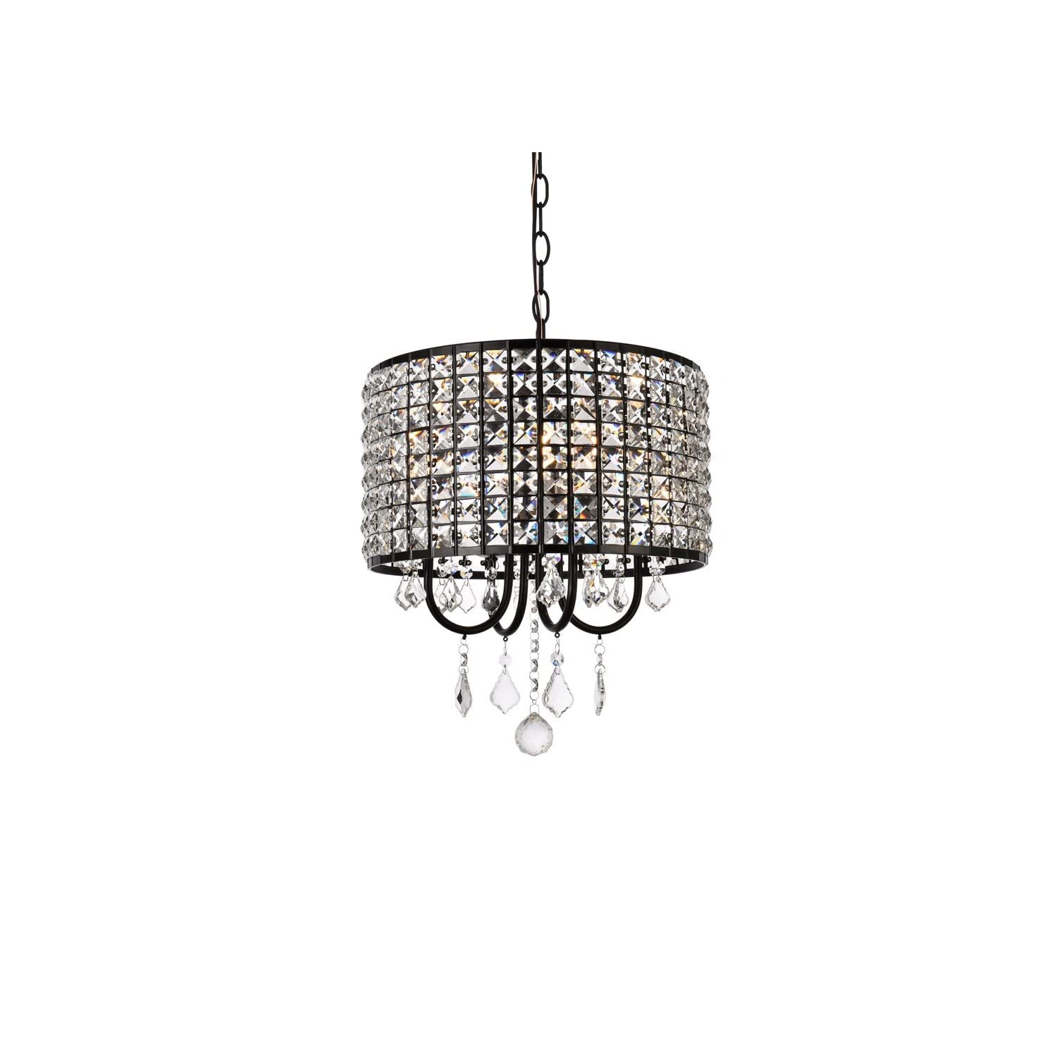 Living District Elise 4-Light Transitional Style Metal Pendant in Black