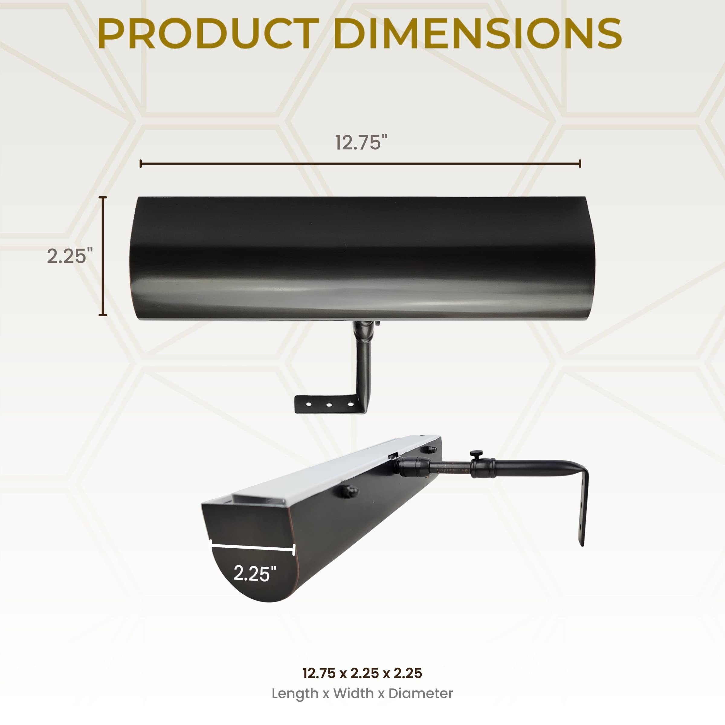 Royal Designs, Inc. Cordless Remote Control Led Picture Light, Dimmable With Timer Function, Oil Rubbed Bronze, 12.75 Inches, 2