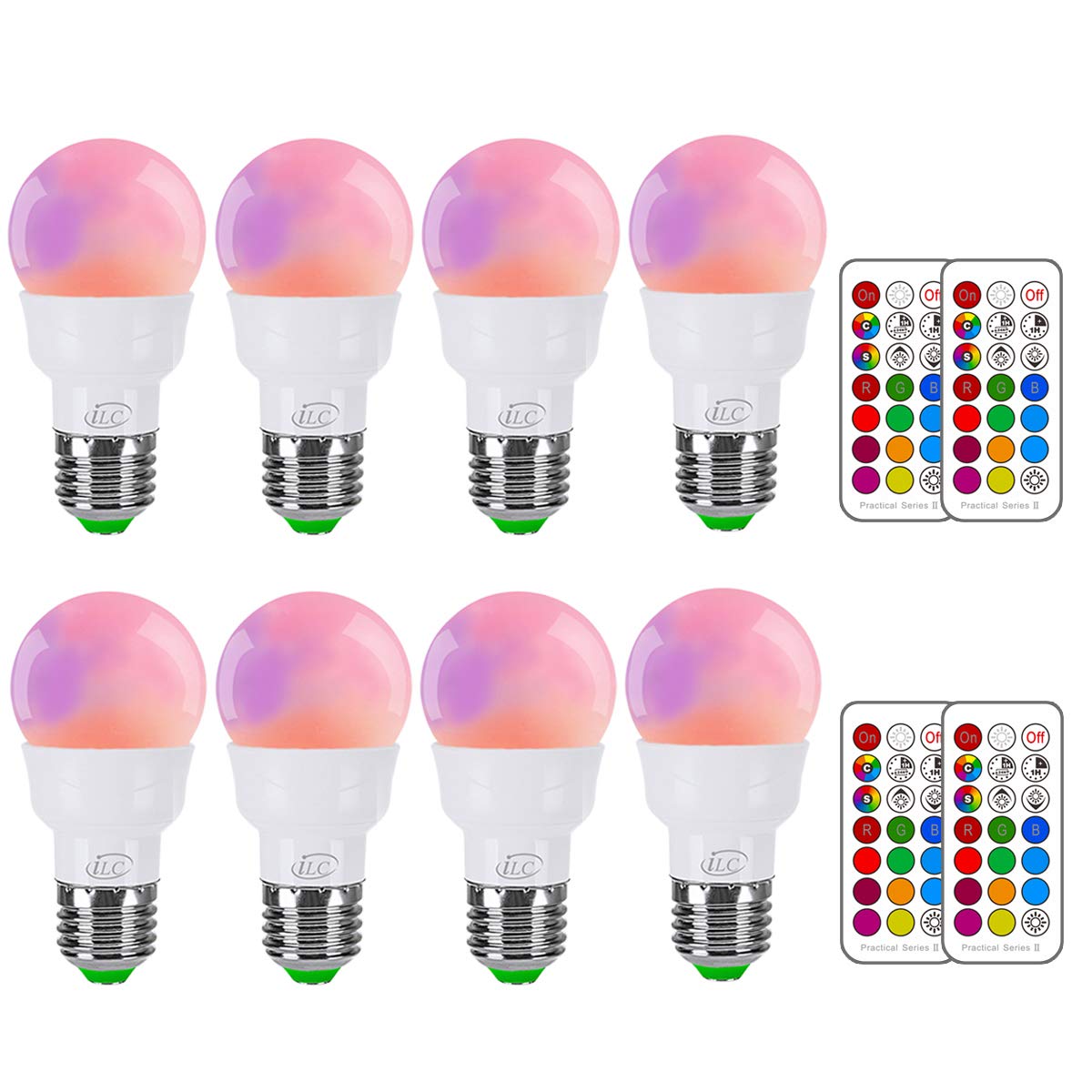Ilc Rgb Led Light Bulb, Color Changing 40W Equivalent, Daylight White, 450Lm Dimmable 5W E26 Screw Base Rgbw, Mood Light Bulb -