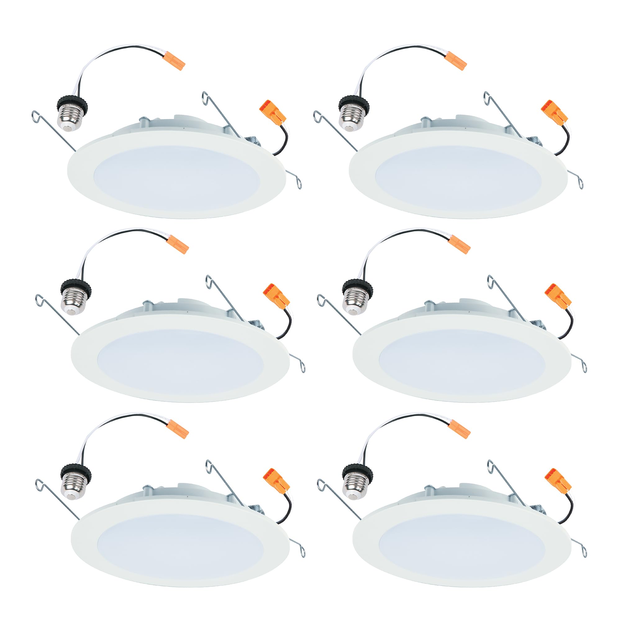 HALO HLBT 6 Pack 6 in Slim LED Recessed Light Trim with Selectable Color Temperature 2700K  3000K  3500K  4000K  5000K Dimmable Wet Location Indoor Outdoor New Construction Remodel - HLBT609FS5-6PK