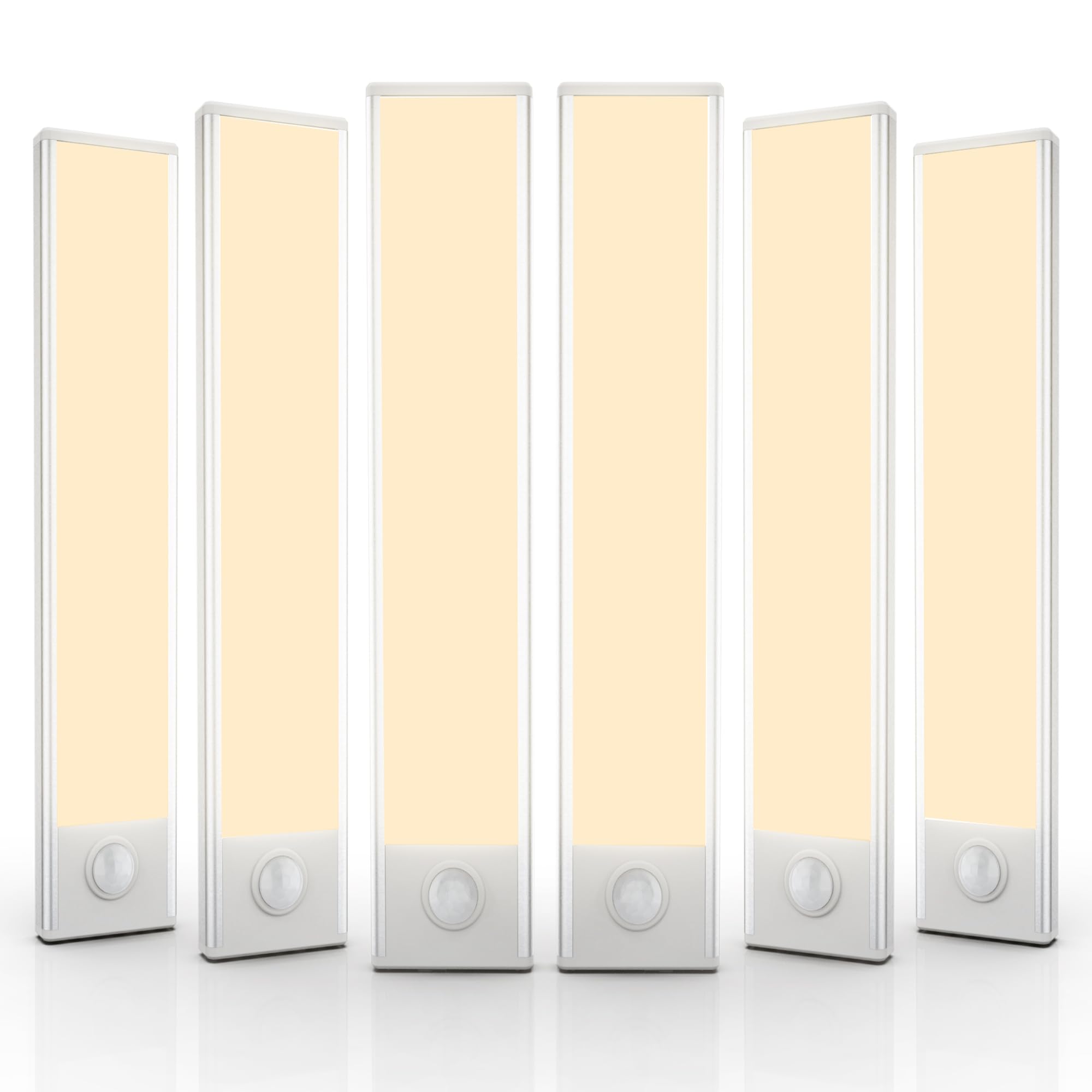 6 Pack Under Cabinet Lights Wireless, 40 LED Motion Sensor Light Indoor Rechargeable Magnetic Closet Lights Battery Operated, Un