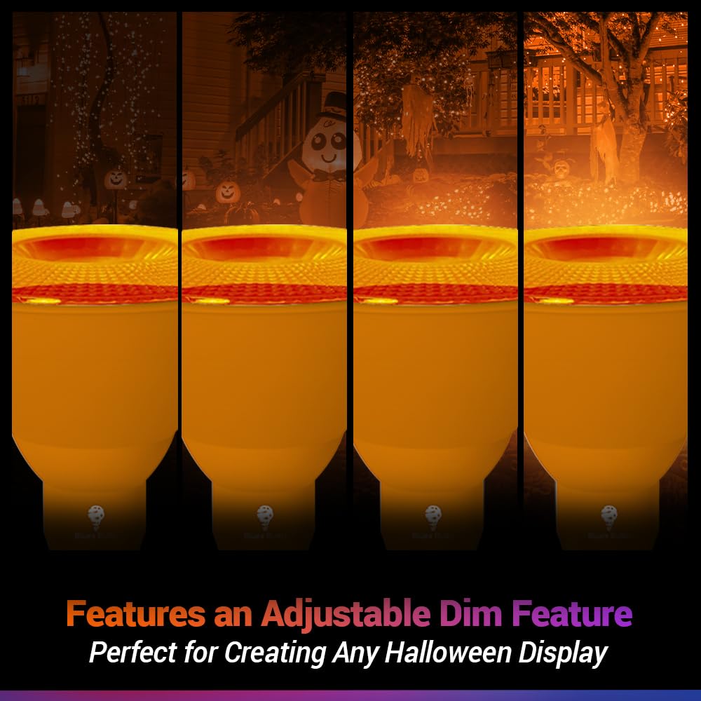 Bluex Bulbs 2 Pack LED Par38 Flood Lights - 18W Dimmable, E26 Base, Orange - Party Decoration