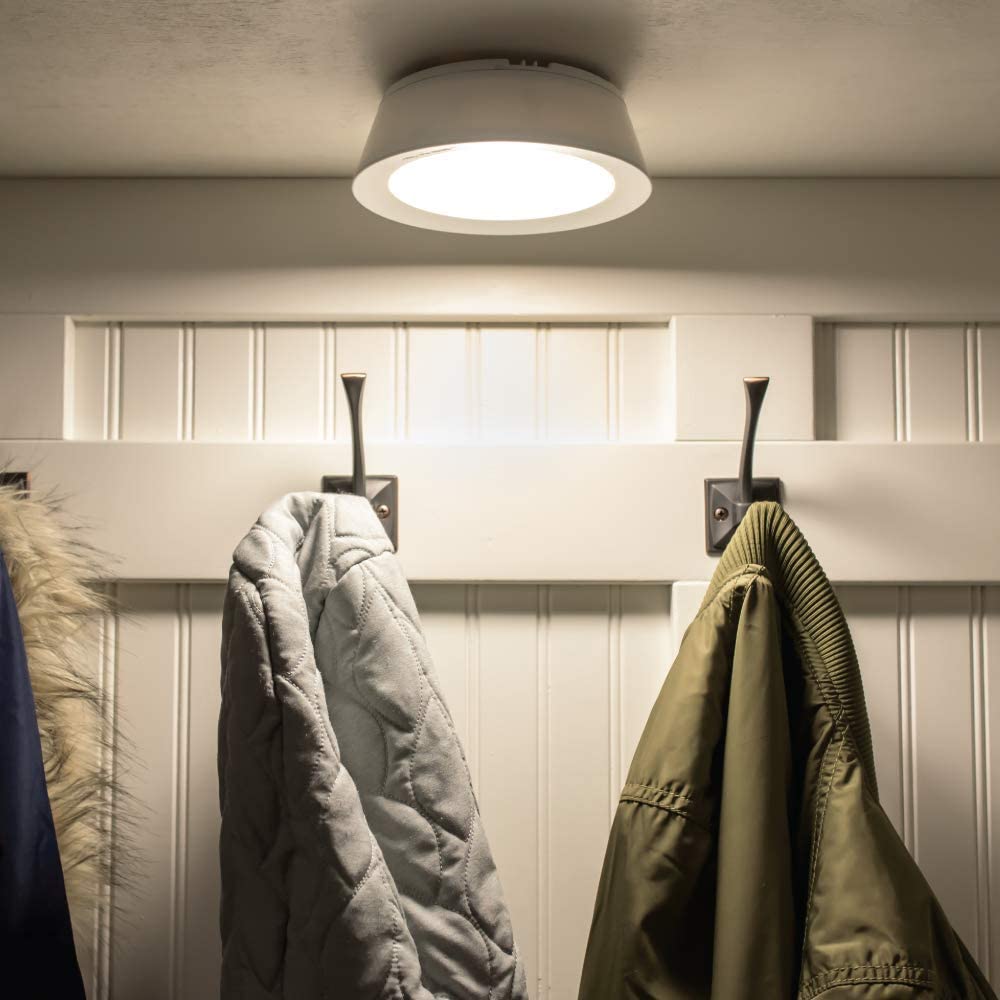 Beams Mb981 200 Lumen Led Wireless Battery Powered Motion Sensing Indoor/Outdoor Ceiling Light, 2-Pack, White