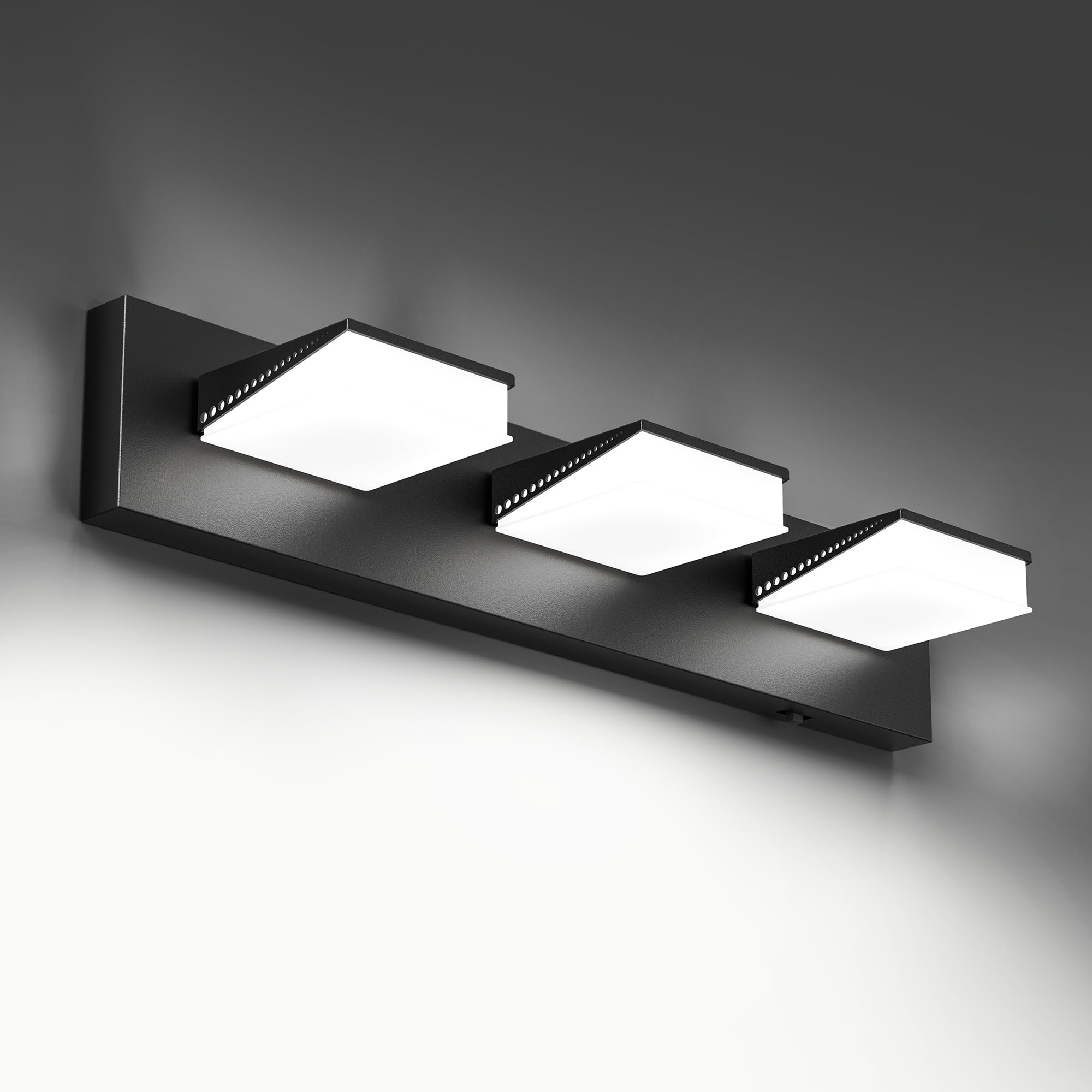 Jackyled Bathroom Vanity Light Fixtures, 270? Adjustable Modern 3-Light Vanity Lights Over Mirror, 24W 3 Color Lights 3000K/4500