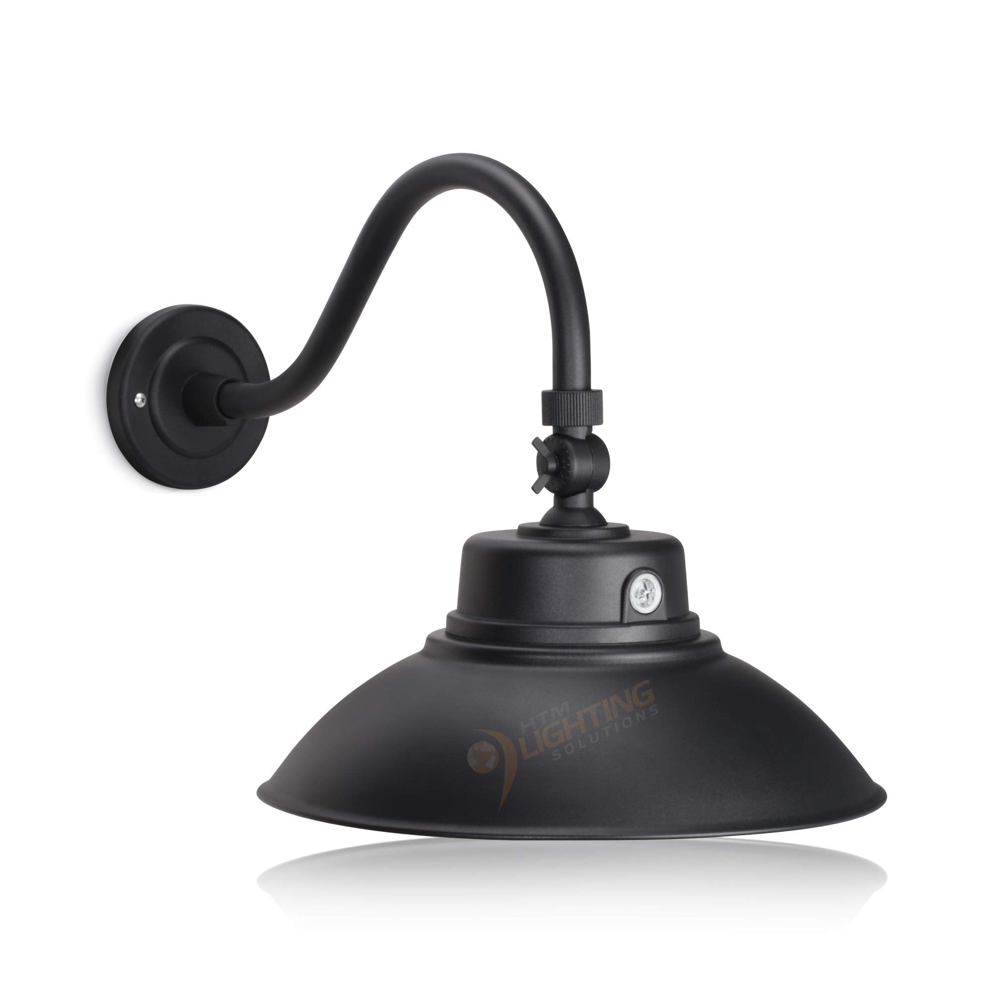 14in. Black Gooseneck Barn Light LED Fixture for Indoor/Outdoor Use - Photocell Included - Swivel Head - 42W - 3800lm - Energy S