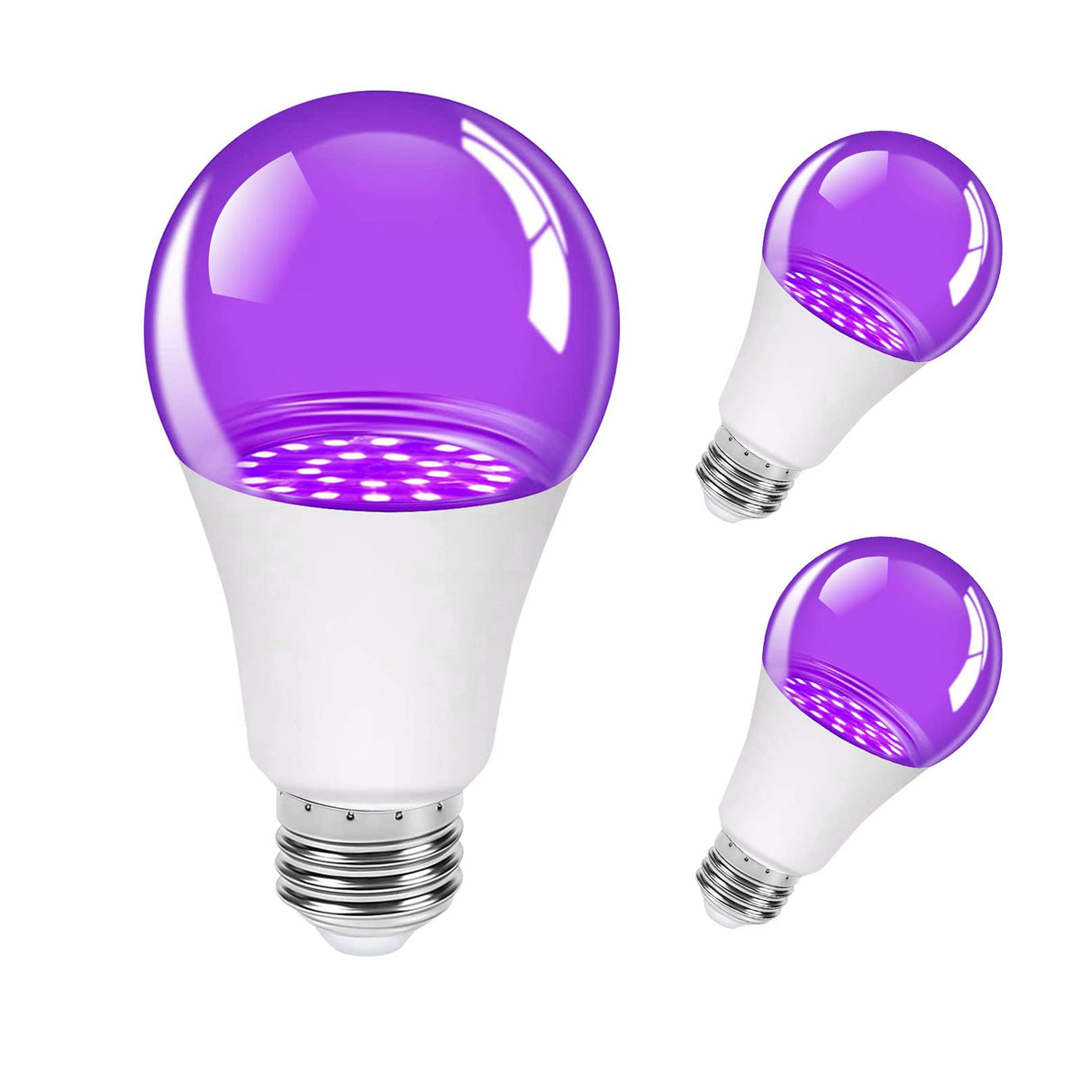 Baoming 12W Black Light Bulb Led Blacklight 12W (100Watt Equivalent), E26 Base 120V, Uva Level 390-400Nm, Glow In The Dark For B