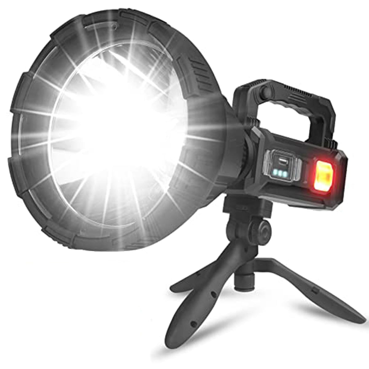Foleto Rechargeable Spotlight Flashlights High Lumens, 2500 Lumens Super Bright Led Searchlight Flashlight Ipx5 Waterproof 4 Mod
