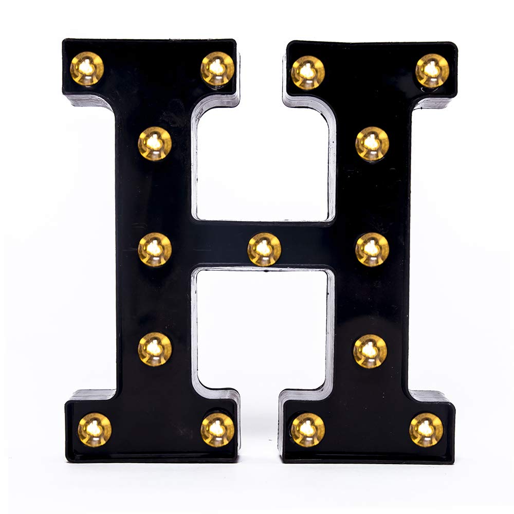 Foaky Black LED Marquee Number Lights, Battery Powered, Plastic Decoration for Weddings, Birthdays, Christmas, Home Bars
