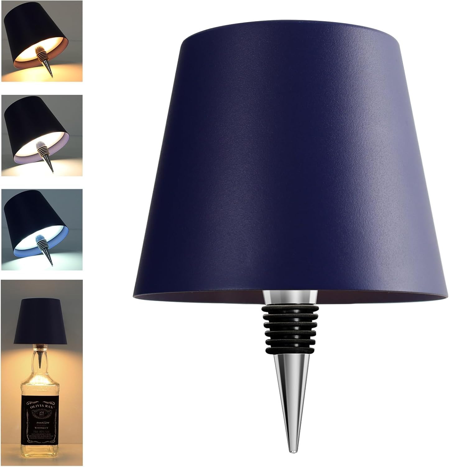 SOUDFK 2026 Wireless Bottle Lamp LED Bottle Lights for Beverage & Beverage Bottles Bottle Light with Dimmable(Navy Blue  1pc)