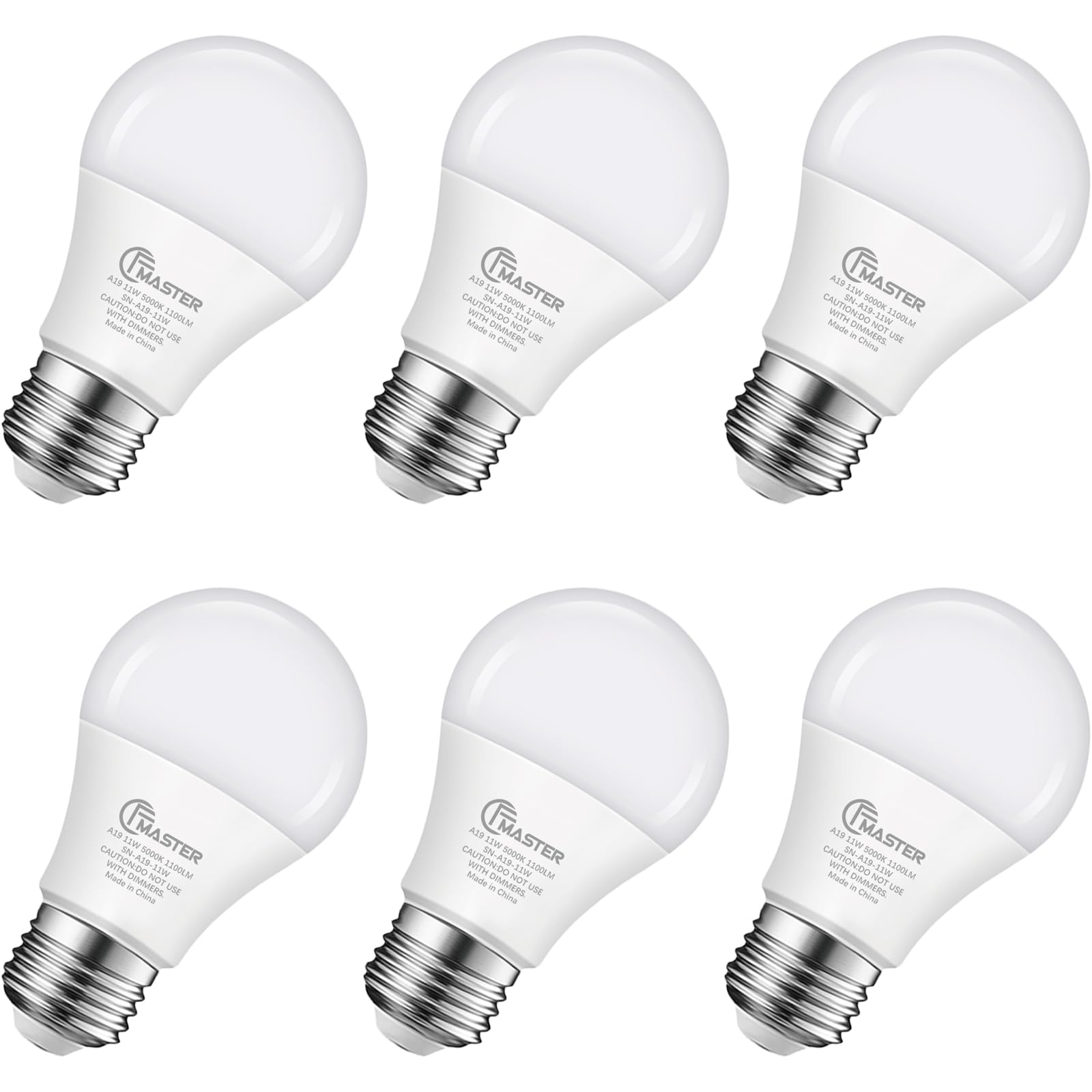 Jiangsiling A19 Led Light Bulb, 75W Equivalent Led Bulb, 11W 5000K Daylight, 1100 Lumens, Non-Dimmable Light Bulbs, Cri 85+, No 