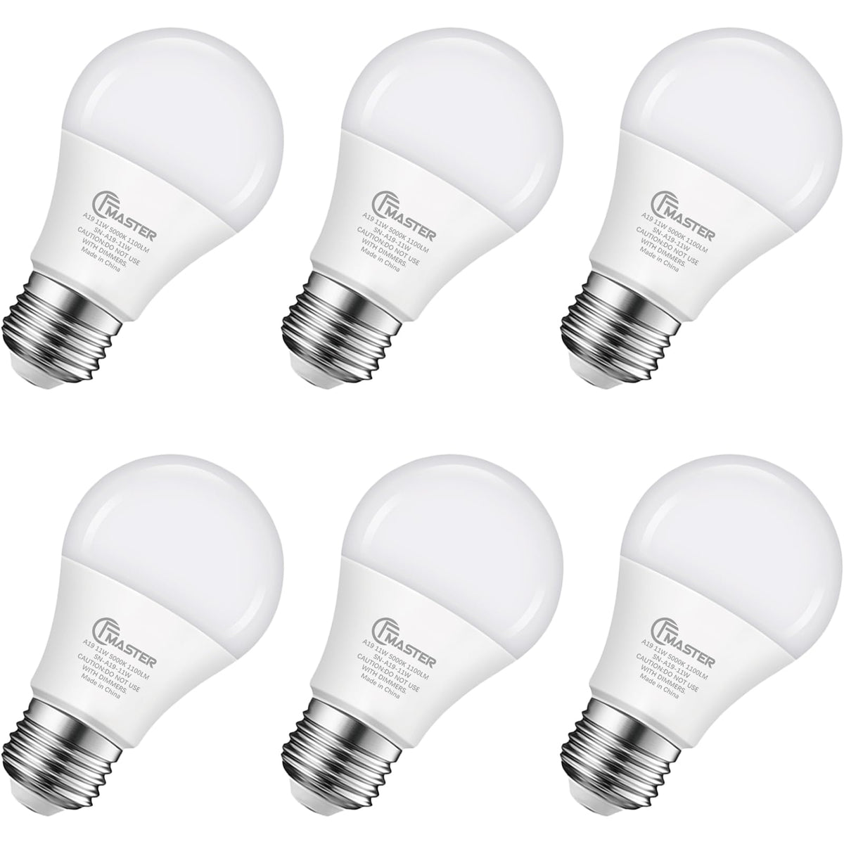 Jiangsiling A19 Led Light Bulb, 75W Equivalent Led Bulb, 11W 5000K Daylight, 1100 Lumens, Non-Dimmable Light Bulbs, Cri 85+, No 