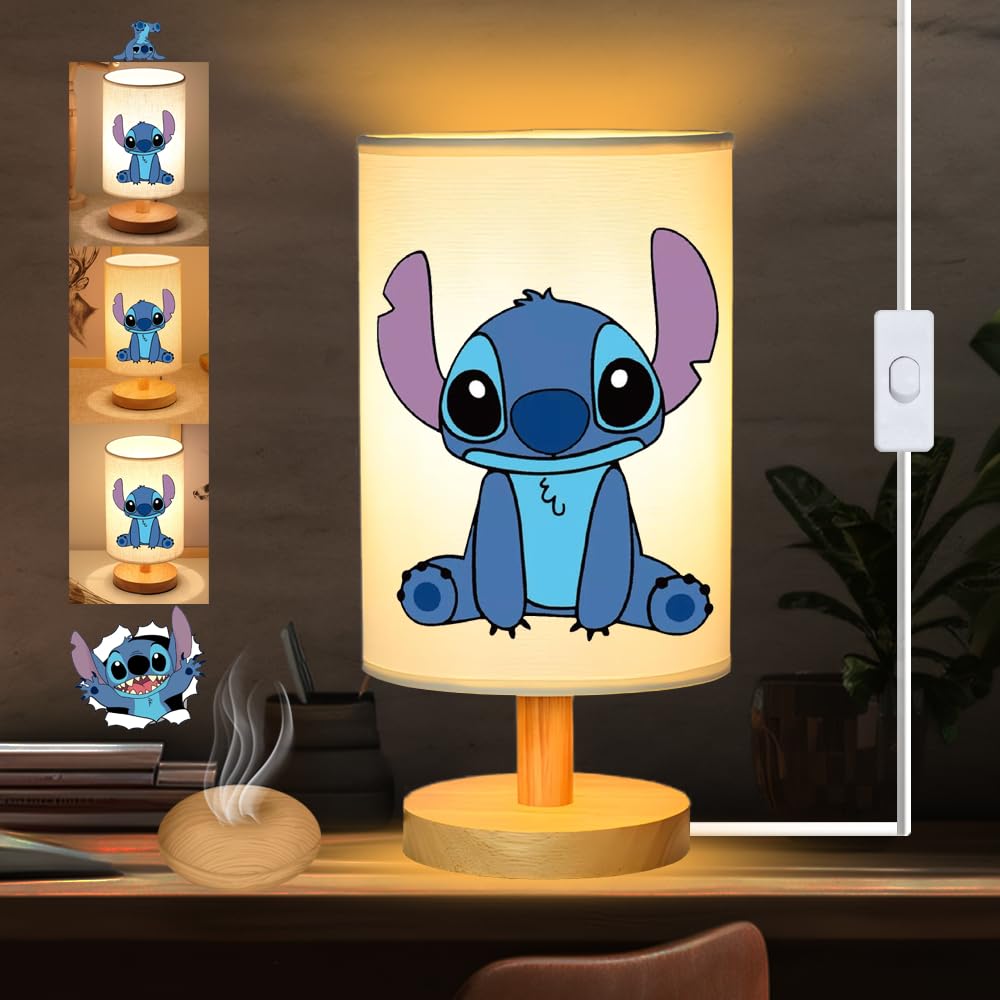 Stitch Bedside Table Lamp for Bedroom, Stitch Gifts - 3 Colors