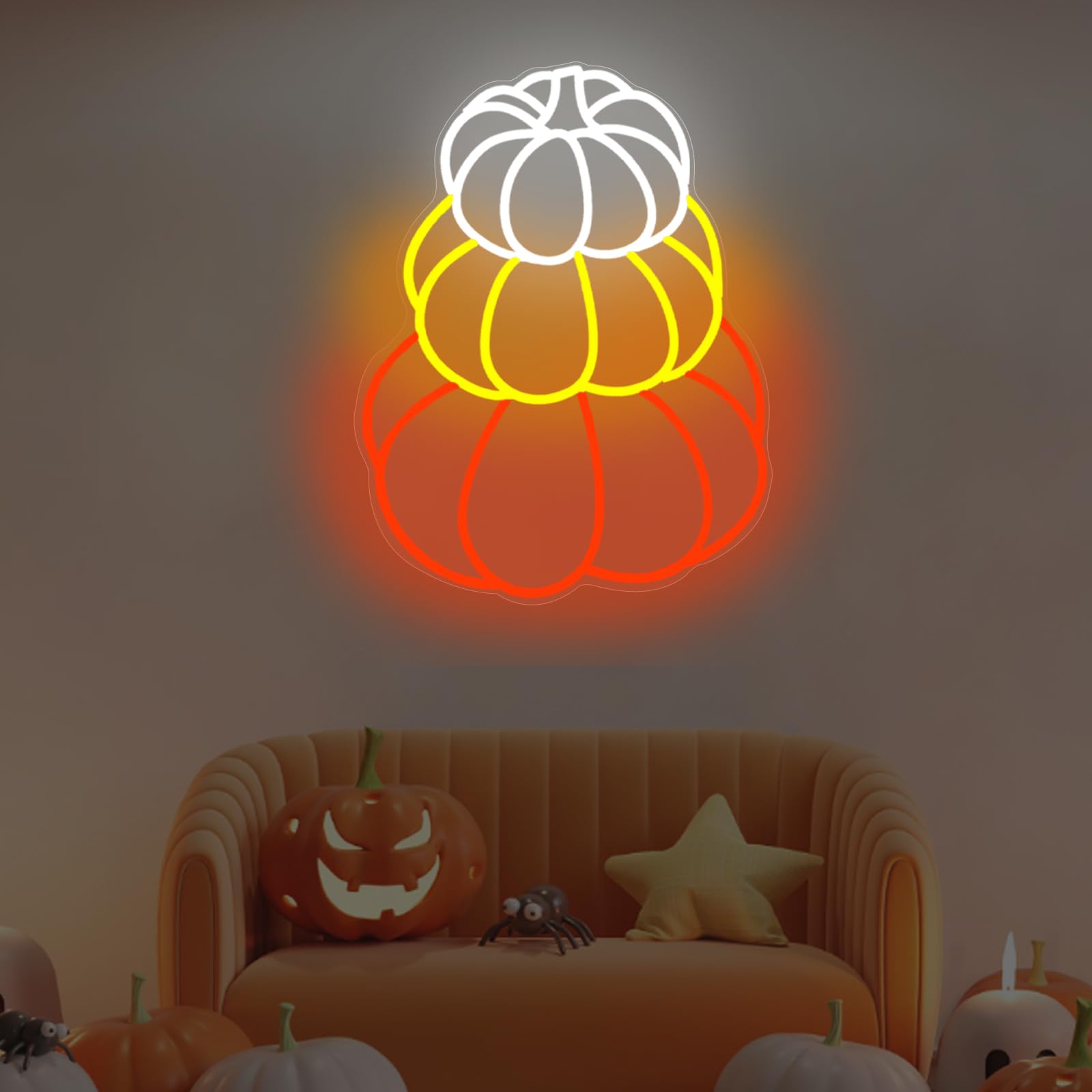 Halloween Pumpkin Led Neon Sign  Wall Decor For Bedroom & Party  Halloween Party Decor Led Lights  Kids Room Neon Light Sign Usb Powered For Halloween Bedroom Gaming Room Man Cave Bar Birthday Gifts