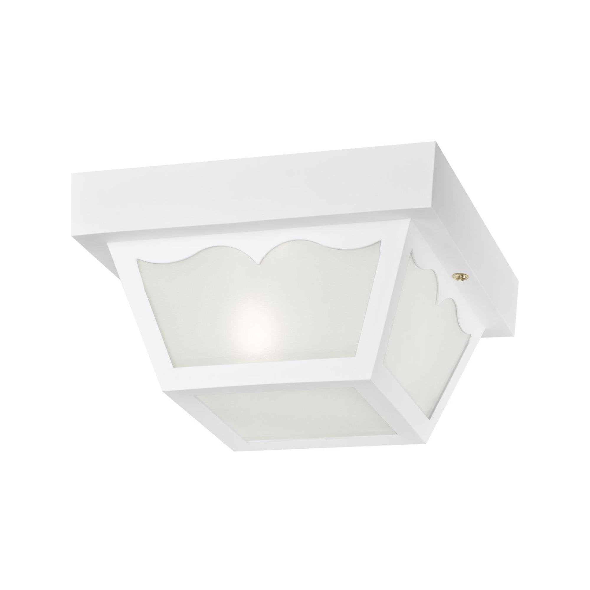 Westinghouse Outdoor Poly Ceiling Fixture, 8-1/4&quot; White, Uses 1 Med Base A19 B13 Bulb