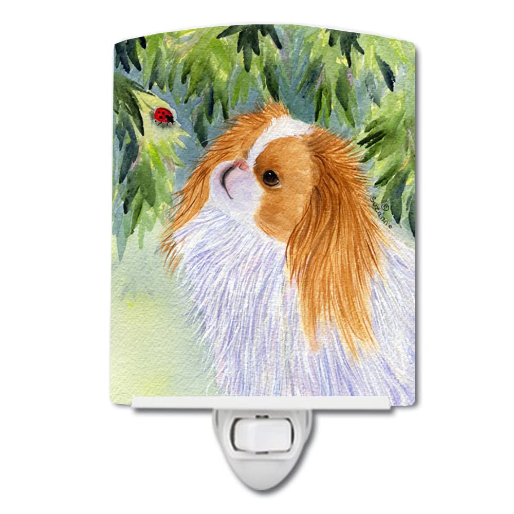 Caroline'S Treasures Ss8260Cnl Japanese Chin Ceramic Night Light Compact, Ul-Certified, Ideal For Bedroom, Bathroom, Nursery, Hallway, Kitchen, 6X4X3, Multicolor
