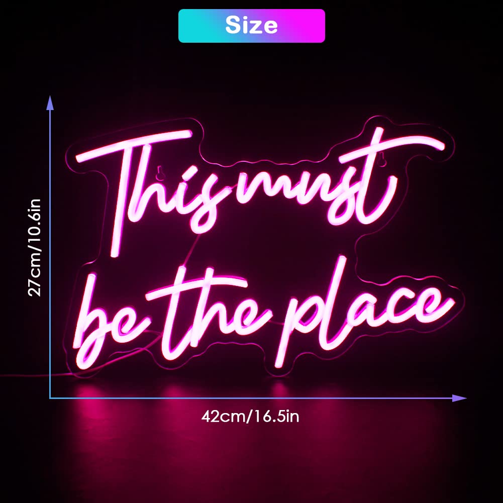 JURONGYILU Neon Sign Pink LED Wall Decor 16.5inx10.6in Acrylic for Bedroom Game Room Wedding Party