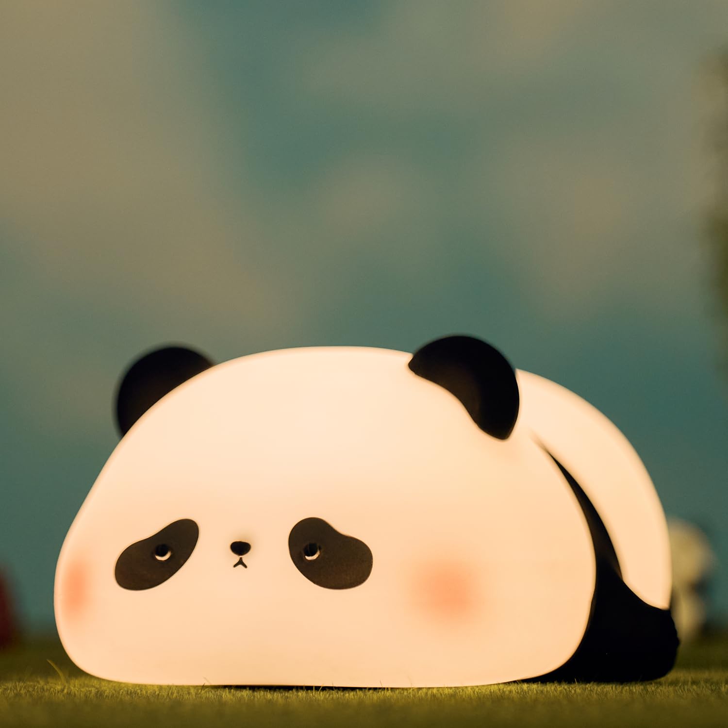 Cute Panda Night Light  Animal Lamp  Food Grade Silicone  Rechargeable  3 Level Dimmable  Squishy Nursery Nightlight For Desk Decor  Funny Gifts Stuff For Boys Girls Baby  White Elephant Gifts