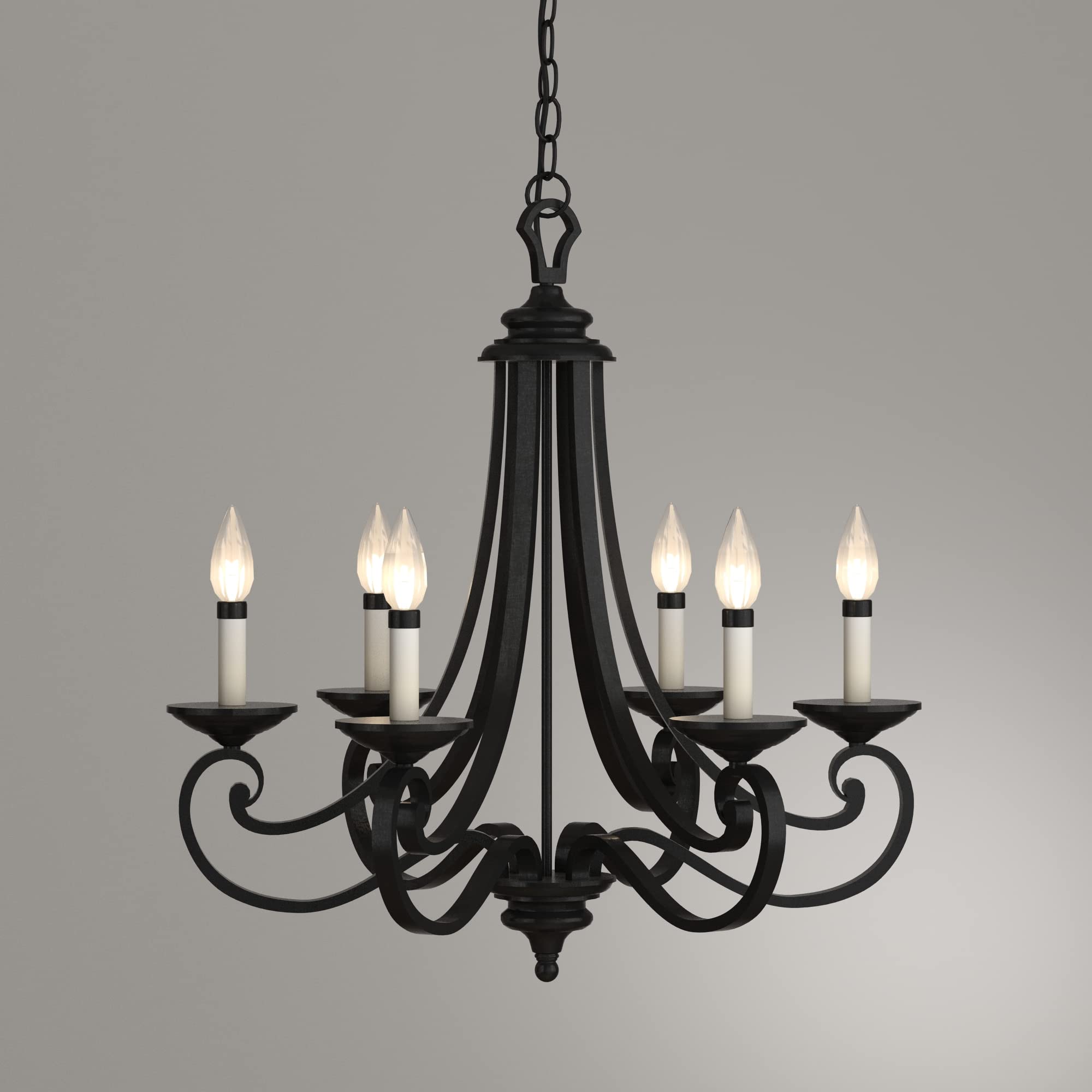 Designers Fountain 9036-NI Barcelona Chandelier, 6-Light, Black