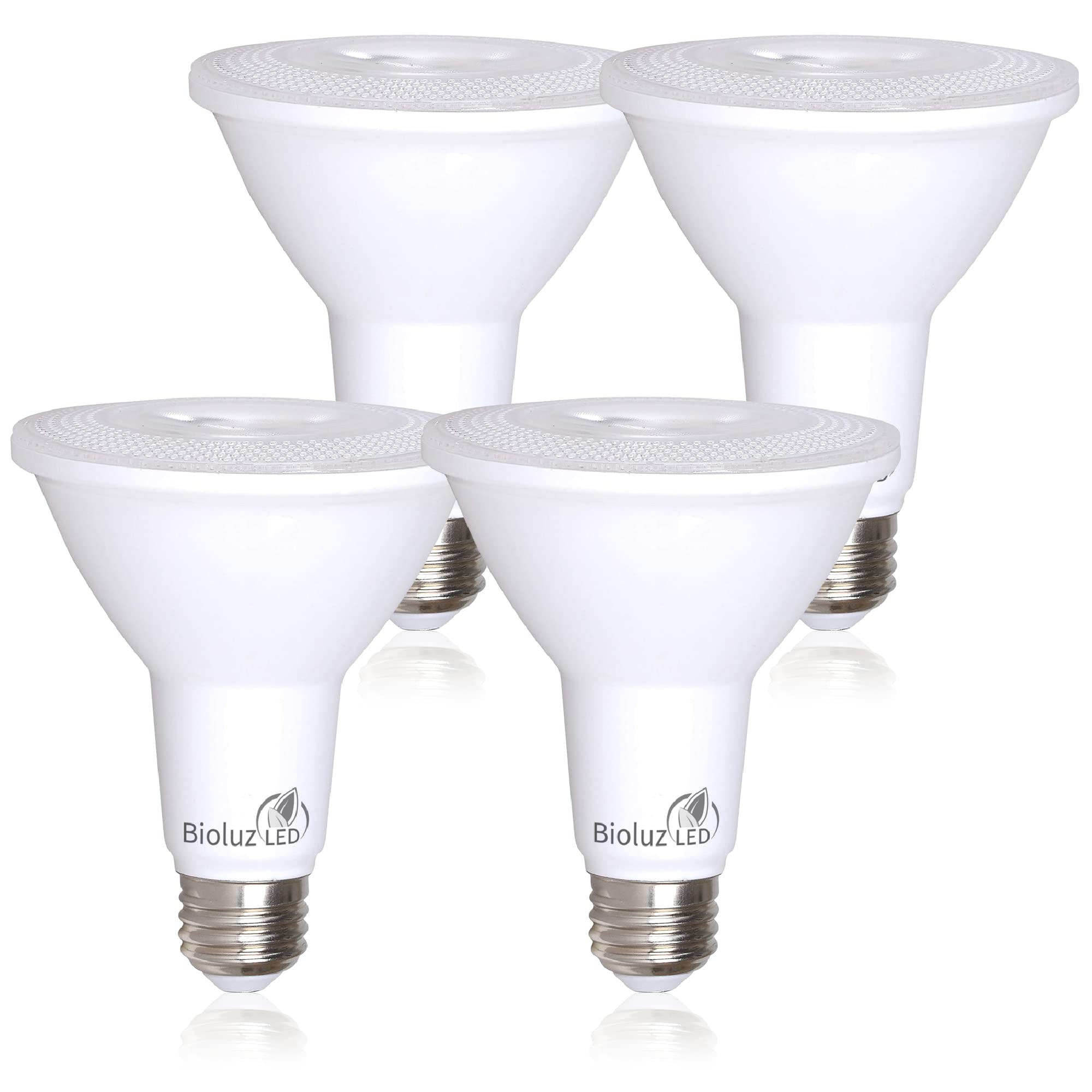 Bioluz Led 4-Pack Par30 Led Light Bulbs, 10W = 100W Replacement, 3000K Soft White Led Light Bulbs, 90 Cri, Dimmable, Led Flood L