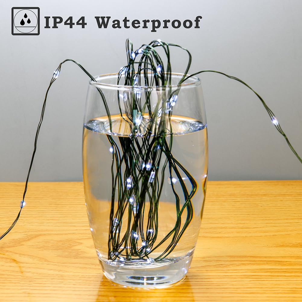 Zeluxdot Fairy Lights Plug In,660Ft 2000 Leds Waterproof String Lights,Green Copper Wire,Led Lights Stirp With Remote 8Modes For Indoor Outdoor Christmas Wedding Birthday Patio Garden Decor,Cool White