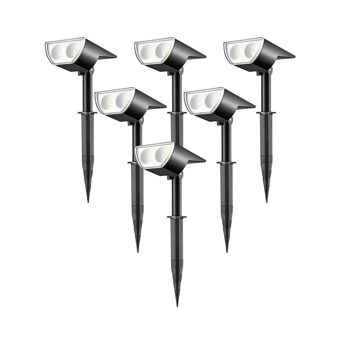 Linkind Starrays 12 Leds Landscape Solar Spotlights, Solar Powered Dusk-To-Dawn Outdoor Garden Lights, 350Lm 3000K Warm White, I