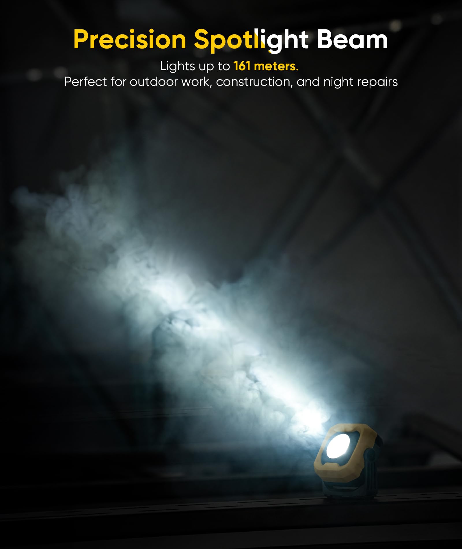 HOTLIGH Rechargeable Work Light, 1200LM, IPX4 Waterproof, 4000mAh Battery, Aluminum, Desert Yellow, Model ZF7899