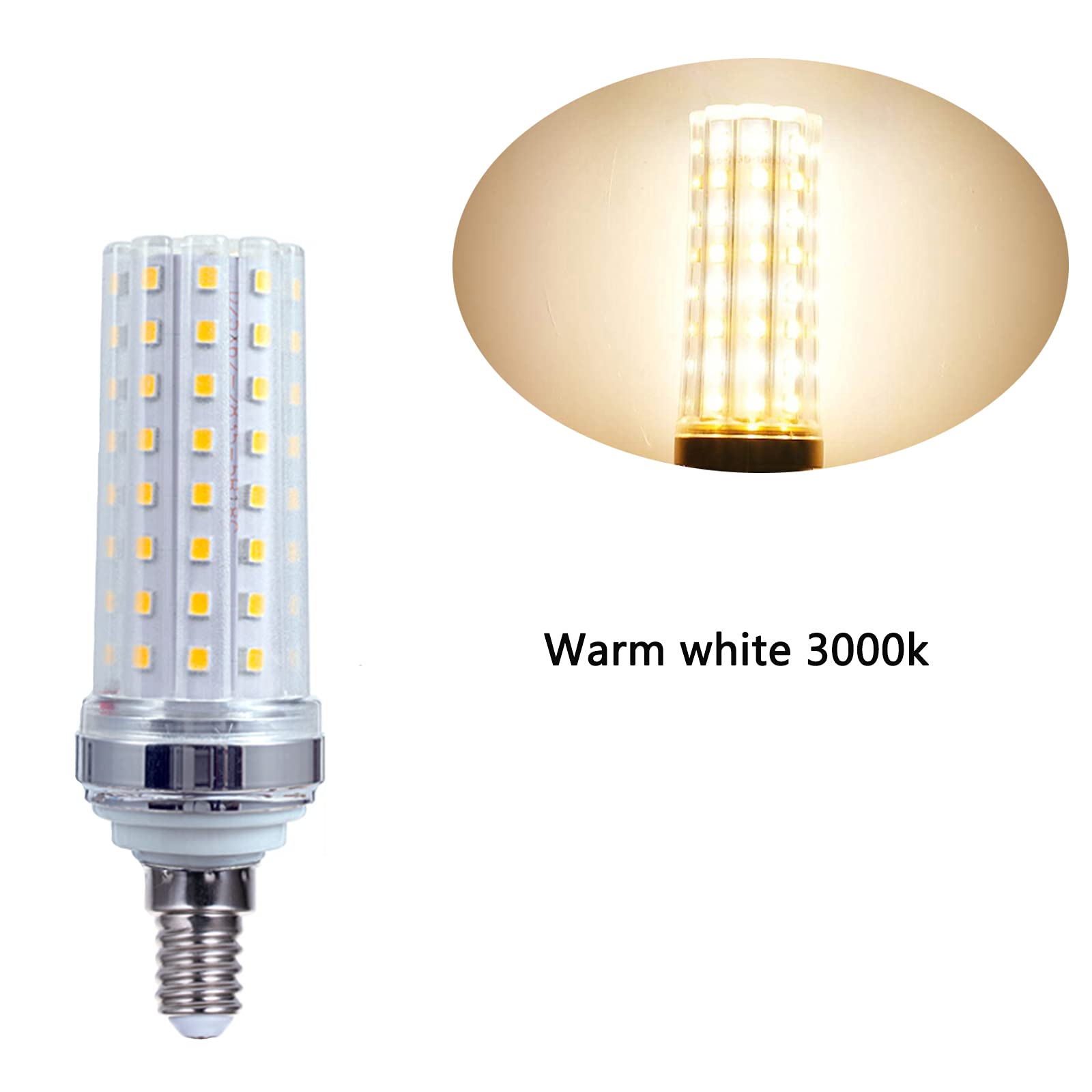 Ydjoo E12 Led Bulbs 20W Led Corn Light Bulb 180W Equivalent Warm White 3000K E12 Candelabra Base Decorative Led Chandelier Bulbs
