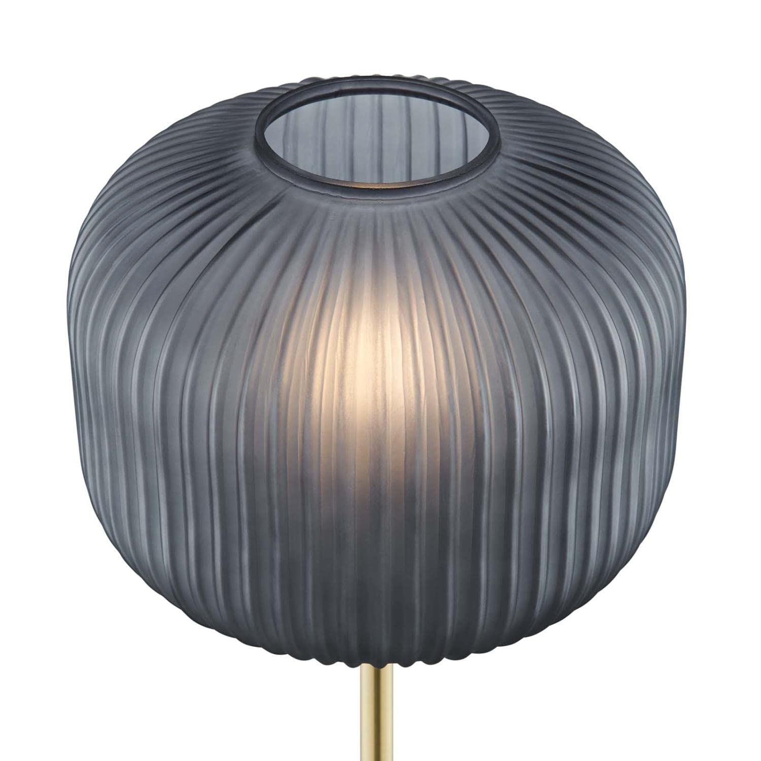 Modway Reprise 1-Light Modern Glass/Metal Floor Lamp in Black/Satin Brass