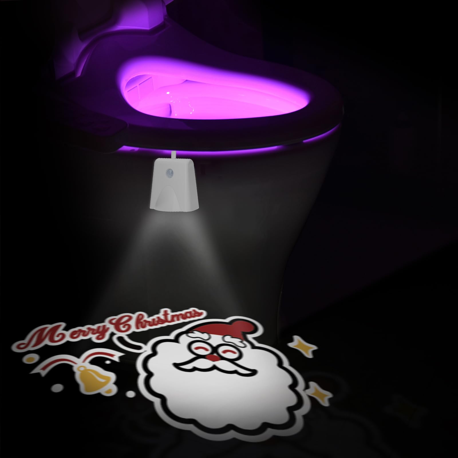 LAVAED Color Changing Toilet Night Light, Motion Sensor Activated, Rechargeable, 1 Pack, Christmas Limited