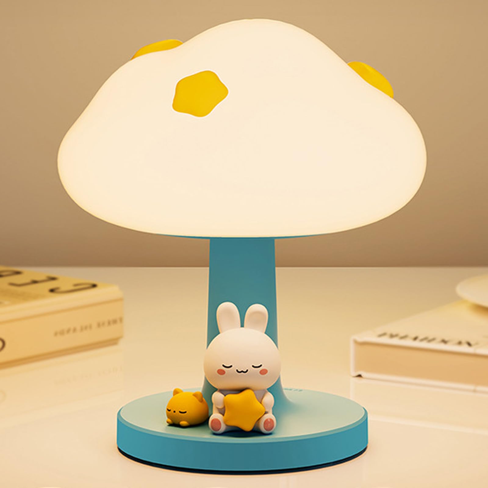 Cloud Bedside Lamp For Kids  Cute Silicone Portable Touch Lamp With 3-Levels Brightness  Rechargeable Night Light For Bedroom ChildrenS Room  Dimmable Led Table Lamp Gift For Kids Boys Girls (Blue)